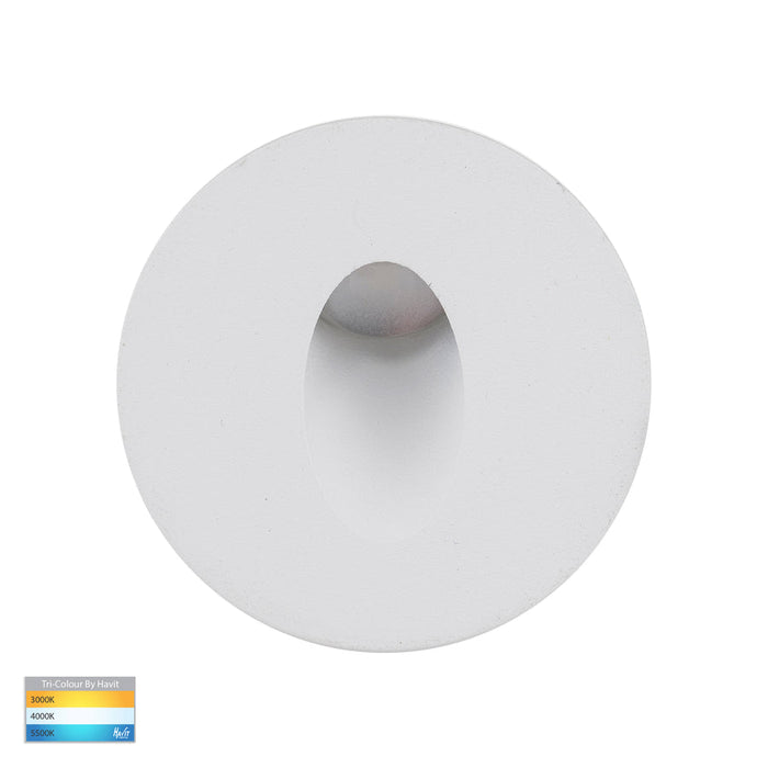 Havit - Mini Reces White Round TRI Colour Recessed LED Step Light
