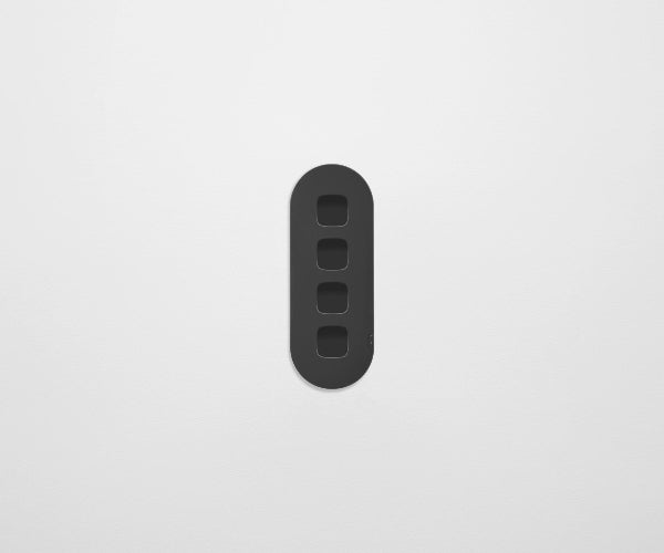 ZETR 12 Series 4 Gang Grid & Plate HPM black