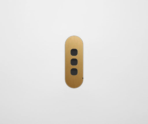 ZETR 13 Flush Series 3 Gang Carbon Nano Cover Plate Nano Brass Clipsal