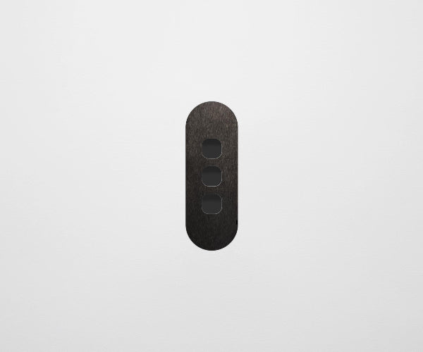 ZETR 13 Flush Series 3 Gang Carbon Nano Cover Plate Nano Black Steel Clipsal