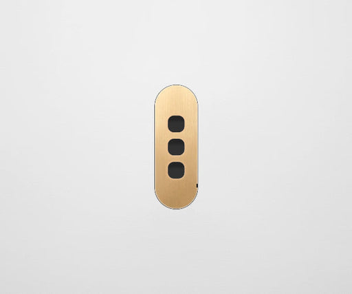 ZETR 13 Flush Series 3 Gang Carbon Cover Plate Natural BRass Clipsal 