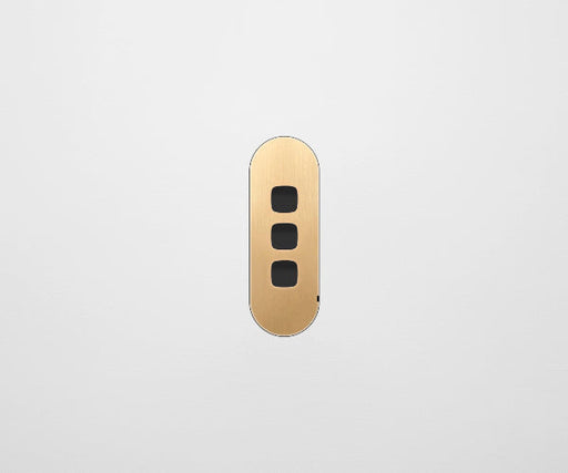 ZETR 13 Flush Series 3 Gang Carbon Cover Plate Natural BRass HPM