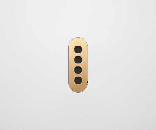 ZETR 13 Flush Series 4 Gang Carbon Cover Plate Natural Brass Clipsal