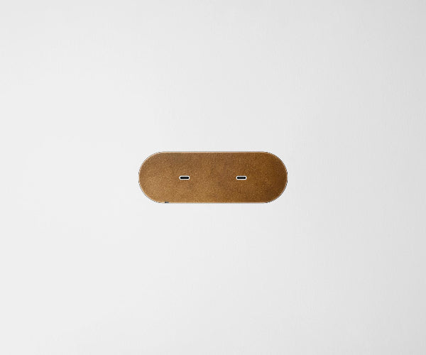 Dual USB-C Carbon Cover Plate Aged Brass White