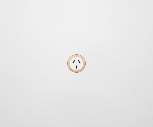 ZETR 48 Carbon White Single Powerpoint Cover Plate Natural Brass