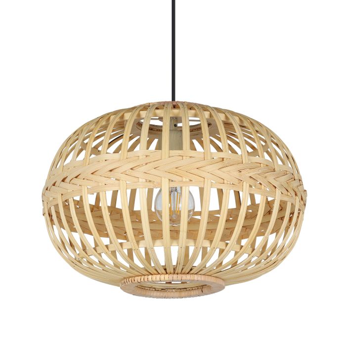 Amsfield Round Bamboo Woven Wicker Pendant Light
