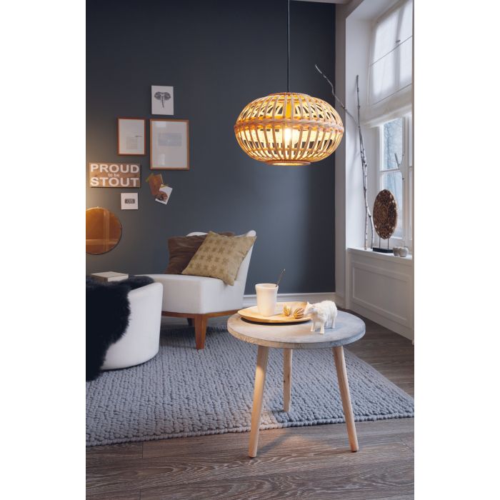 Amsfield Round Bamboo Woven Wicker Pendant Light lifestyle