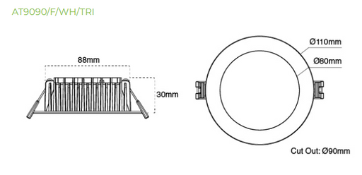 Atom AT9090 dimensions