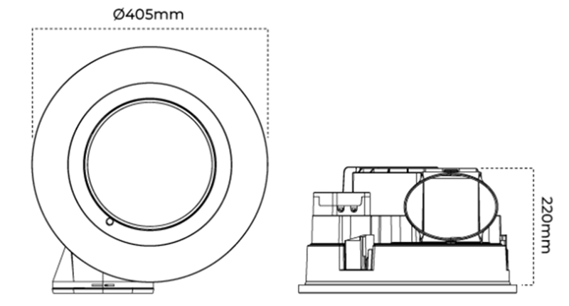 Atom Venus 800W Circular Infrared Bathroom Heater, Exhaust & Light