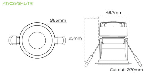 Atom Architectural Small Adjustable Recessed LED Downlight