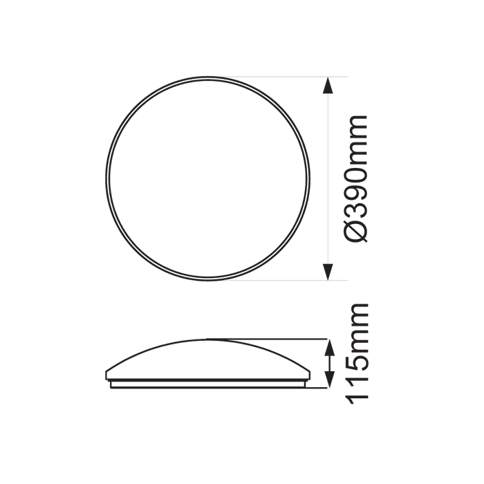 Sandy Multi Watt Dimmable 390mm LED Oyster