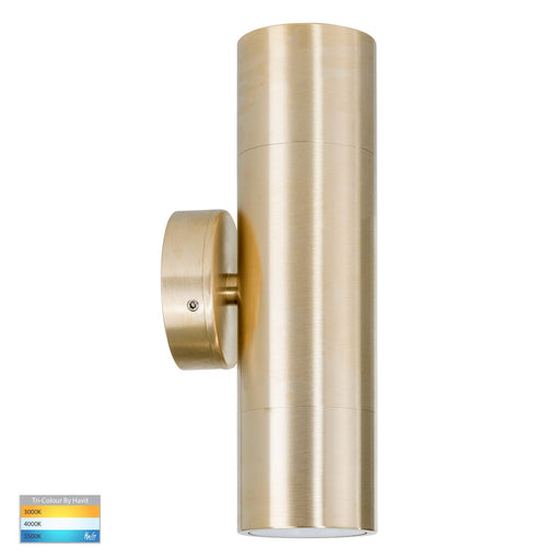 Havit Tivah TRI Colour Up & Down Wall Pillar Light 240v Solid Brass