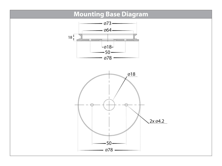 Havit Mini Tivah Double Adjustable Wall Pillar Light Mounting Base Diagram