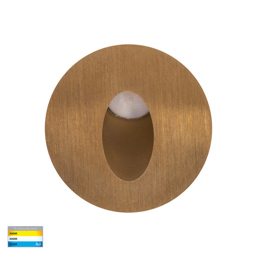 Mini Reces Round TRI Colour Recessed LED Step Light Solid Brass