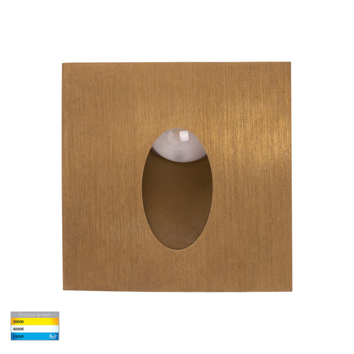 Mini Reces Square TRI Colour Recessed LED Step Light Solid Brass