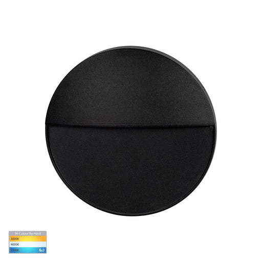 Fino Round LED Outdoor Step Light 3w Black