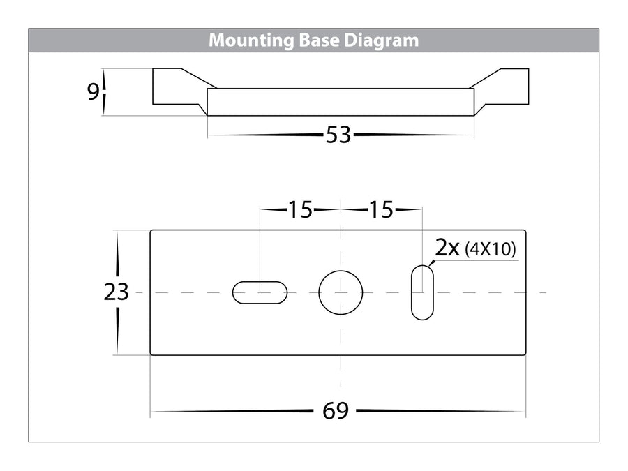Stylez TRI Colour LED Step Light Graphite Coloured Mounting Base Diagram