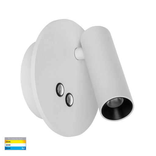 Lesen TRI Colour LED Single Adjustable Wall Light with Back Light White