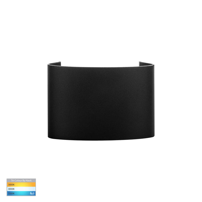 Maro Black Up & Down TRI Colour LED Wall Light 240V - Small