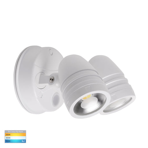Focus TRI Colour LED Double Adjustable Spot Light with Sensor White