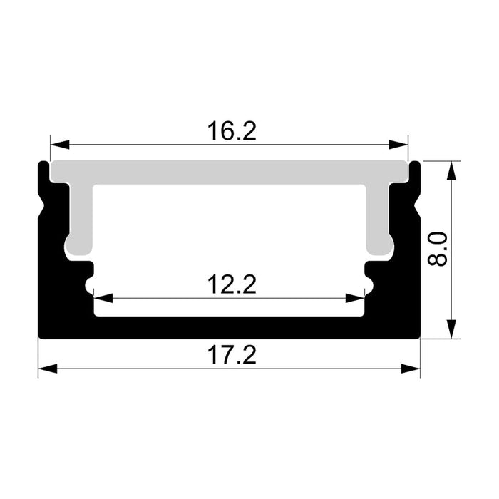Havit Aluminium Profile for LED Strip 18mmX8mm Shallow Square Profile 2m Length