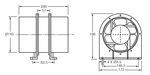 Fantech MiniTube Fan Compact In-Line Exhaust Fan dimensions