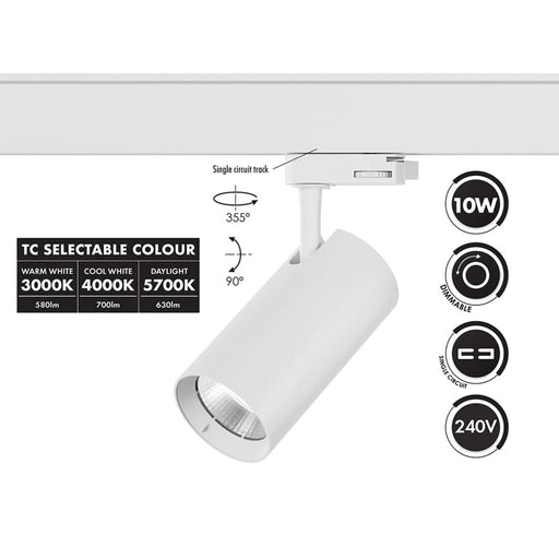 SAL Unitrek 10W Single Circuit Track Spot Dimmable