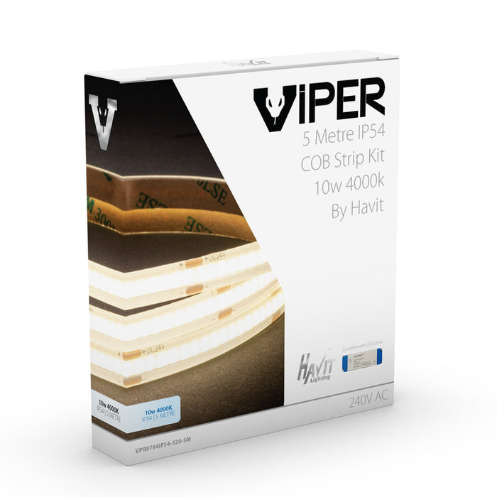 VIPER 5m COB Dimmable LED Strip Kit 10 Watts Per Meter