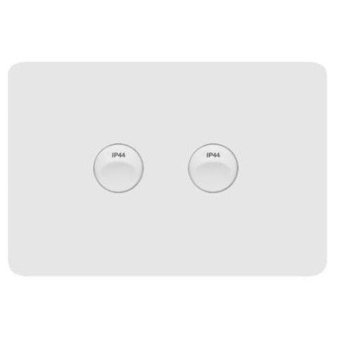 Hager Allure 2 Gang IP44 Horizontal Switch