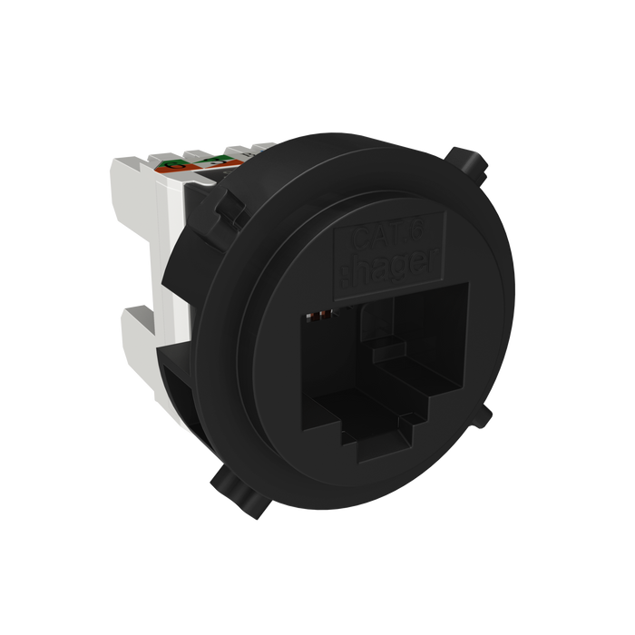 Hager RotoLoc RJ45 CAT 6 Mechanism Matt Black