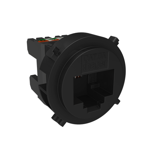 Hager RotoLoc RJ45 CAT 6a Mechanism Matt black