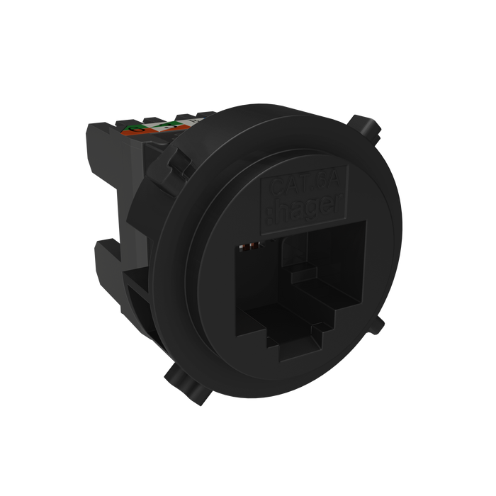 Hager RotoLoc RJ45 CAT 6a Mechanism Matt black