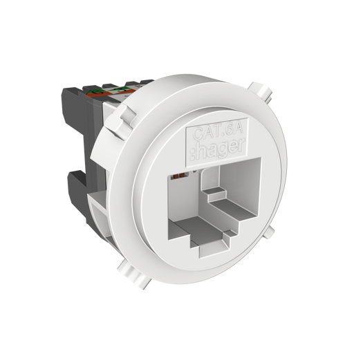 Hager RotoLoc RJ45 CAT 6a Mechanism matt white
