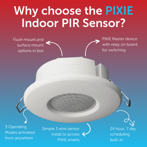 The PIXIE Smart PIR Sensor Indoor Ceiling Mount