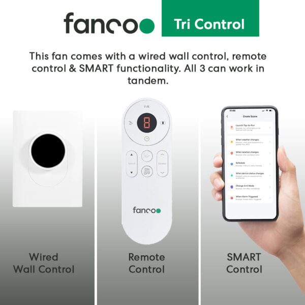 Fanco Infinity-iD - 64" DC Ceiling Fan With Wall Control & Remote/Smart