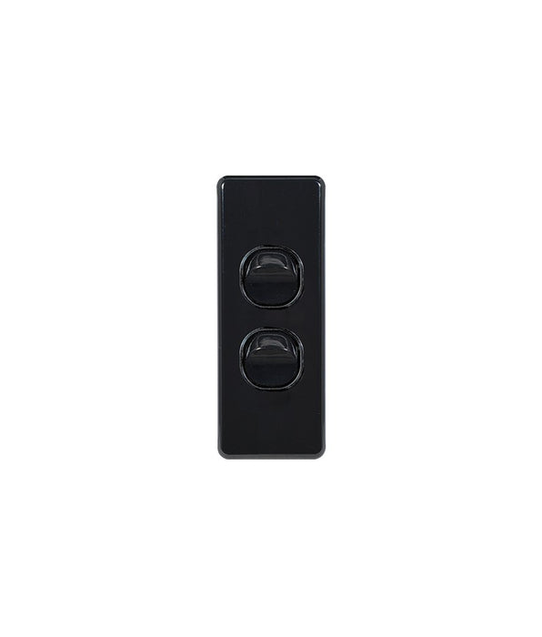 Trader Flat Cat 2 Gang Architrave Switch