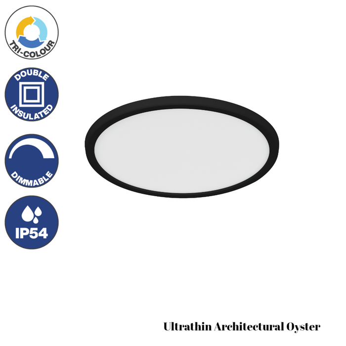 Ultrathin 17w Dimmable 30cm LED Oyster Tri Colour