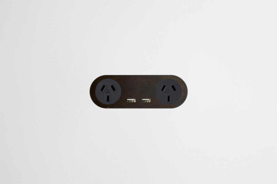 ZETR Carbon Double Powerpoint USB-A Faceplate