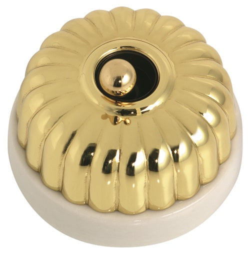 Classic 20 Series Intermediate Toggle Switch With Fluted Cover And Porcelain Base