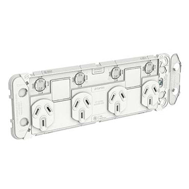 Clipsal Iconic Quad Switch Powerpoint Grid With 2 Extra Switches