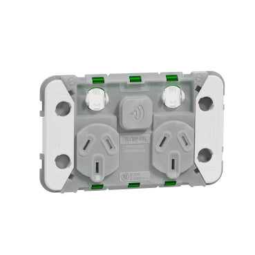 Clipsal Iconic Connected Double Power Point Outlet 10a
