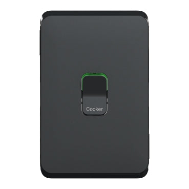 Clipsal Iconic Cooker Switch Plate - Cover Only, Black