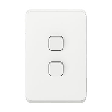 Clipsal Iconic 2 Gang Switch Plate - Skin Only 5 Finishes