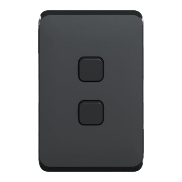 Clipsal Iconic 2 Gang Switch Plate - Skin Only