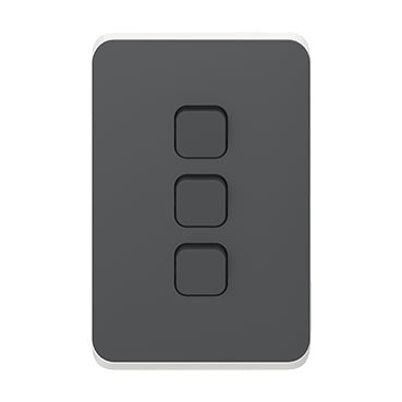 Clipsal Iconic 3 Gang Switch Plate - Skin Only 5 Finishes
