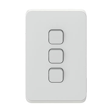 Clipsal Iconic 3 Gang Switch Plate - Skin Only 5 Finishes