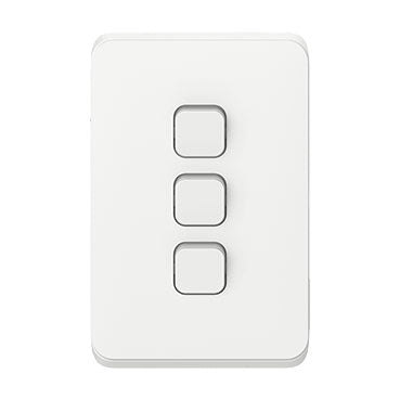 Clipsal Iconic 3 Gang Flush Switch