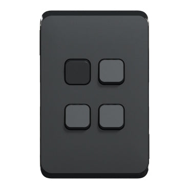 Clipsal Iconic 4 Gang Switch Plate - Skin Only 5 Finishes