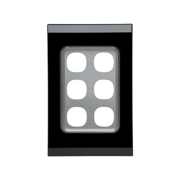 Clipsal Saturn Series 6 Gang Grid And Plate Assembly, Espresso Black