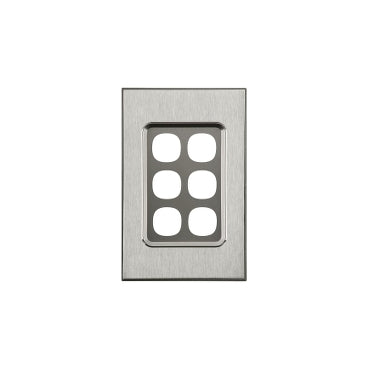 Clipsal Saturn Series 6 Gang Grid And Plate Assembly, Horizon Silver